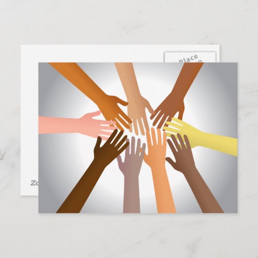 手カラフル ポストカード (正面/裏面)