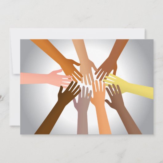 手カラフル 招待状 (正面)