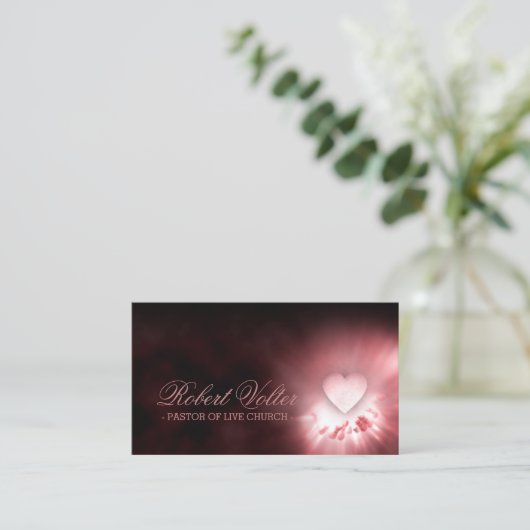 手カードの生きている教会ハートの牧師 名刺 (スタンド正面)