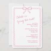 手ガーリー引き弓ピエレガントンクブライダルシャワー 招待状 (正面)