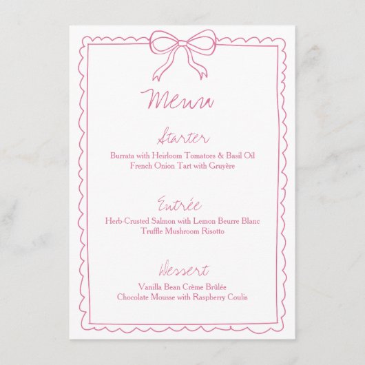 手ガーリー引き弓愛エレガントのファンシーヴィンテージ メニュー (正面)