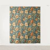 手クラシック描き芸術的ウィリアム・モリス・ブルー タペストリー (正面)