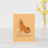 手クール引きレッドウルフ – 野生動物 – 自然 カード (黄色い花)