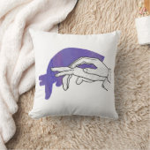 手シルエットアンテータパープル クッション (ブランケット)