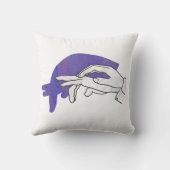 手シルエットアンテータパープル クッション (裏面)