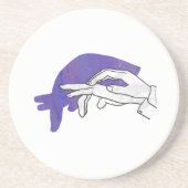 手シルエットアンテータパープル コースター (正面)
