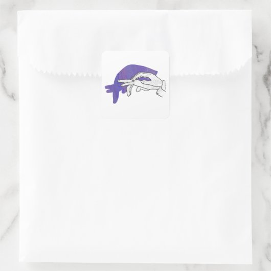 手シルエットアンテータパープル スクエアシール (バッグ)