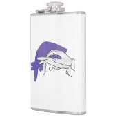 手シルエットアンテータパープル フラスク (左)