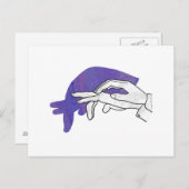 手シルエットアンテータパープル ポストカード (正面/裏面)