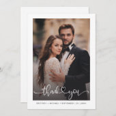 手シンプルモダンで書いた写真サンキューカード サンキューカード (正面/裏面)