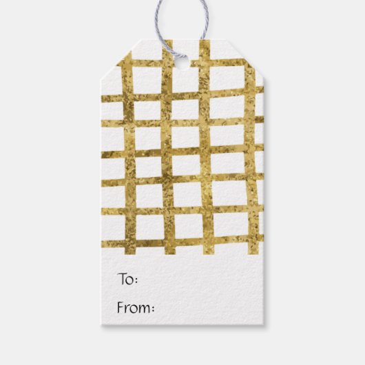 手シンプル引き金ゴールドフェイクグリッター休日 ギフトタグ (正面)