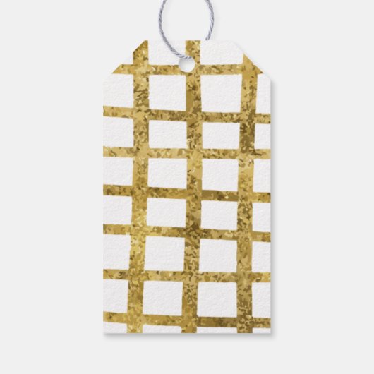 手シンプル引き金ゴールドフェイクグリッター休日 ギフトタグ (裏面)