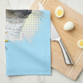 手スケッチおもしろいかわいいタイ猫の花 キッチンタオル (四つ折り)