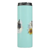 手スケッチおもしろいかわいいタイ猫の花 タンブラー (裏面)