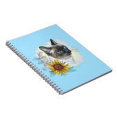 手スケッチおもしろいかわいいタイ猫の花 ノートブック (右側)