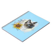 手スケッチおもしろいかわいいタイ猫の花 ノートブック (左側)