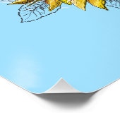 手スケッチおもしろいかわいいタイ猫の花 ポスター (コーナー)