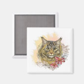 手スケッチおもしろいかわいいメインのクーン花付き マグネット (正面/裏面)