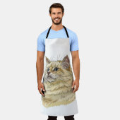 手スケッチおもしろいフワフワのラグドール猫 エプロン (着用した状態)