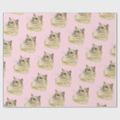 手スケッチおもしろいフワフワのラグドール猫 ラッピングペーパー (フラット)