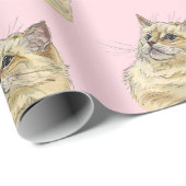 手スケッチおもしろいフワフワのラグドール猫 ラッピングペーパー (ロールコーナー)