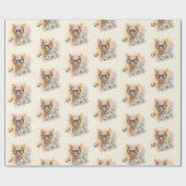 手スケッチスフィンクス猫（花） ラッピングペーパー (フラット)