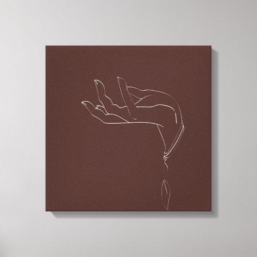 手スケッチデザイン線 キャンバスプリント (正面)