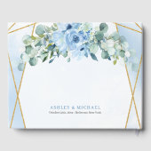 手スケッチブルゴーニュフローラアーチ結婚金ゴールド ゲストブック (裏面)