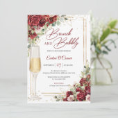 手スケッチブルゴーニュフローラブランチと泡立ち 招待状 (スタンド正面)