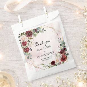 手スケッチブルゴーニュフローラ金ゴールド結婚セージ フェイバーバッグ