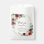 手スケッチブルゴーニュフローラ金ゴールド結婚セージ フェイバーバッグ (正面)