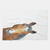 手スケッチベイホースエプロン キッチンタオル (横)