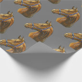 手スケッチ栗の馬 ラッピングペーパー (角)