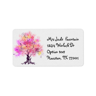 手スケッチ水色スタイル抽象芸術ツリー ラベル