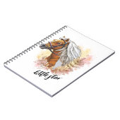 手スケッチ馬と植物 ノートブック (左側)