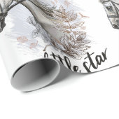 手スケッチ馬と植物 ラッピングペーパー (ロールコーナー)