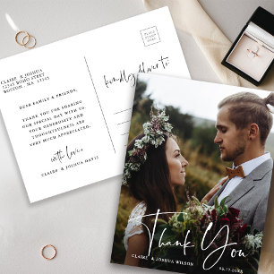 手スタイリッシュでレタ結婚ーの2枚ありがとう ポストカード