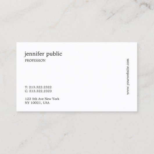 手スタイリッシュモダンスクリプトプロフェッショナルシンプル 名刺 (裏面)