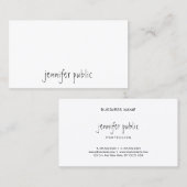 手スタイリッシュモダンスクリプト名文字最小主義 名刺 (正面/裏面)