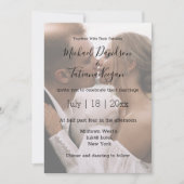 手スタイリッシュモダン結婚跡の色が消えた写真 ノートカード (正面)