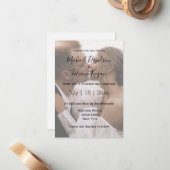 手スタイリッシュモダン結婚跡の色が消えた写真 ノートカード (正面/裏面インサイチュ)