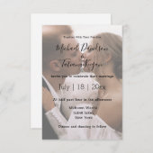 手スタイリッシュモダン結婚跡の色が消えた写真 ノートカード (正面/裏面)