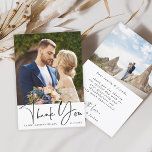 手スタイリッシュ入力結婚の2枚 サンキューカード<br><div class="desc">背面モダンに追加の写真とカスタム文字のサンキューカード。このカードは、の結婚、ブライダルシャワー、婚約、記念日、または任意の特別なイベントに使用できる。このデザインの詳細なカスタマイズについてクリックは、上の青いデザインツールボタンをクリックして下さい。</div>
