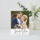 手スタイリッシュ手紙の写結婚真ありがとう ポストカード (スタンド正面)