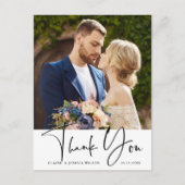 手スタイリッシュ手紙の写結婚真ありがとう ポストカード (正面)