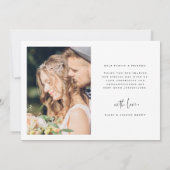 手スタイリッシュ文字結婚の4枚の写真 サンキューカード (裏面)