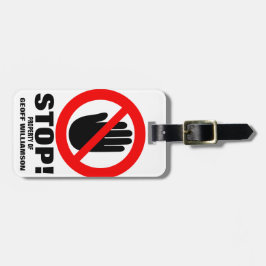 手ストップを離す名警告前の荷物タグ ラゲッジタグ