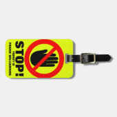 手ストップを離す名警告前の荷物タグ ラゲッジタグ (正面横)