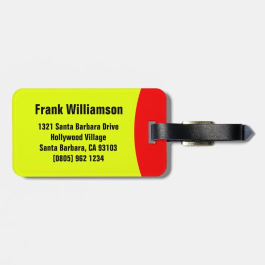 手ストップを離す名警告前の荷物タグ ラゲッジタグ (裏面横)