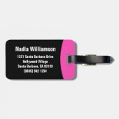 手ストップオフのピンクの女の警告子の名前の荷物タグ ラゲッジタグ (裏面横)